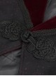 Gothic Style Simple Jia Ling Embroidery Front Center Tie Stitching Jacquard Velvet Black Coat