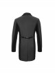 Gothic Retro Twill Stitching Weft Velvet Side Webbing Flower Decoration Black Tailcoat
