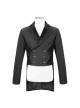 Gothic Retro Twill Stitching Weft Velvet Side Webbing Flower Decoration Black Tailcoat