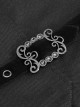 Gothic Retro Twill Stitching Weft Velvet Side Webbing Flower Decoration Black Tailcoat
