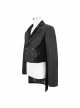 Gothic Retro Twill Stitching Weft Velvet Side Webbing Flower Decoration Black Tailcoat