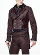 Gothic Retro Twill Stitching Weft Velvet Side Webbing Flower Decoration Wine Red Tailcoat