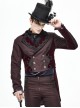 Gothic Retro Twill Stitching Weft Velvet Side Webbing Flower Decoration Wine Red Tailcoat