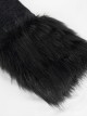Gothic Style Simple Woven Front Center Lace Webbing Snap Button Detachable Plush Decoration Black Vintage Men's Coat