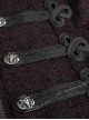 Gothic Style Simple Woven Front Center Lace Webbing Snap Button Detachable Plush Decoration Wine Red Vintage Men's Coat