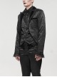 Gothic Style Exquisite Bright Velvet Print Splicing Lace Ribbon Side Button Decoration Men's Black Tailcoat