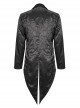 Gothic Style Exquisite Bright Velvet Print Splicing Lace Ribbon Side Button Decoration Men's Black Tailcoat