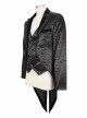 Gothic Style Exquisite Bright Velvet Print Splicing Lace Ribbon Side Button Decoration Men's Black Tailcoat
