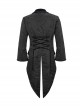 Gothic Style Exquisite Printed Velvet Collar Embroidered Appliqué With Flared Sleeves Black Drawstring Coat