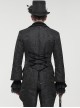 Gothic Style Exquisite Printed Velvet Collar Embroidered Appliqué With Flared Sleeves Black Drawstring Coat