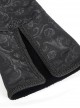 Gothic Style Exquisite Printed Velvet Collar Embroidered Appliqué With Flared Sleeves Black Drawstring Coat