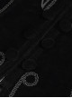 Gothic Style Soft Velvet Fabric Exquisite Applique On The Front Center Stand Collar With Metal Zipper Pendant Black Warm Long Sleeve Jacket