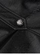 Gothic Style Handsome Double Breasted Front Center Metal Cross Zipper Pendant Black Long Lapel Coat