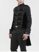 Gothic Style Exquisite Printed Silk Front Center Metal Button With Cross Pendant Zipper Black Slit Stand Collar Vintage Jacket