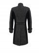 Gothic Style Exquisite Printed Silk Front Center Metal Button With Cross Pendant Zipper Black Slit Stand Collar Vintage Jacket