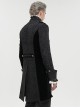 Gothic Style Exquisite Printed Silk Front Center Metal Button With Cross Pendant Zipper Black Slit Stand Collar Vintage Jacket