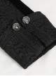 Gothic Style Exquisite Printed Silk Front Center Metal Button With Cross Pendant Zipper Black Slit Stand Collar Vintage Jacket