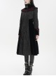 Gothic Style Gorgeous Weft Velvet Shoulders Exquisite Embroidery Pattern Decoration Metal Cross Zipper Pendant Black Long Sleeved Jacket