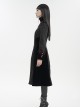 Gothic Style Gorgeous Weft Velvet Shoulders Exquisite Embroidery Pattern Decoration Metal Cross Zipper Pendant Black Long Sleeved Jacket
