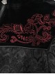 Gothic Style Gorgeous Weft Velvet Shoulders Exquisite Embroidery Pattern Decoration Metal Cross Zipper Pendant Black Long Sleeved Jacket