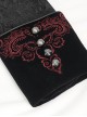 Gothic Style Gorgeous Weft Velvet Shoulders Exquisite Embroidery Pattern Decoration Metal Cross Zipper Pendant Black Long Sleeved Jacket