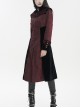 Gothic Style Gorgeous Weft Velvet Shoulders Exquisite Embroidery Pattern Decoration Metal Cross Zipper Pendant Red Long Sleeved Jacket