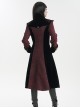 Gothic Style Gorgeous Weft Velvet Shoulders Exquisite Embroidery Pattern Decoration Metal Cross Zipper Pendant Red Long Sleeved Jacket