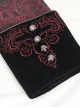 Gothic Style Gorgeous Weft Velvet Shoulders Exquisite Embroidery Pattern Decoration Metal Cross Zipper Pendant Red Long Sleeved Jacket