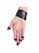 Punk Style Exaggerated Skull Rivets With Metal Chain Decorated Black Leather Gloves