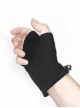 Punk Style Personalized Knitted Patchwork Leather Asymmetrical Back Of The Hand With Only This Rivet Decoration Black Fingerless Gloves