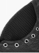 Punk Style Breathable Mesh Stitching Leather Metal Eyelets Black Washed Half Finger Gloves