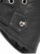 Punk Style Breathable Mesh Stitching Leather Metal Eyelets Black Washed Half Finger Gloves
