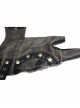 Punk Style Vintage Leather Hand Back Metal Zipper With Gear Rivet Decoration Brown Distressed Fingerless Gloves