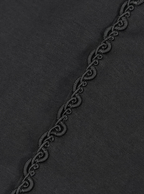 Gothic Style Simple Stretch Knit Fabric Leg Red Lace Lace Up Print Pattern Black Daily Leggings