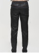 Gothic Style Glossy Pattern Fabric With False Waist Tie Design Black Men's Slim Pants