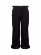 Amon Series England Style Steampunk Splice Leather Alloy Daily Ouji Fashion Slim Fitting Black Trousers