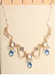 Dream Galaxy Series Chinese Style Tang Dynasty Noble Gorgeous Exotic Blue Gemstone Classic Lolita Necklace