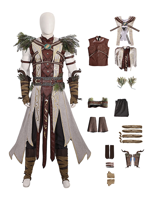 Game Baldur's Gate 3 Halloween Cosplay Halsin Costume Set Without Shoes