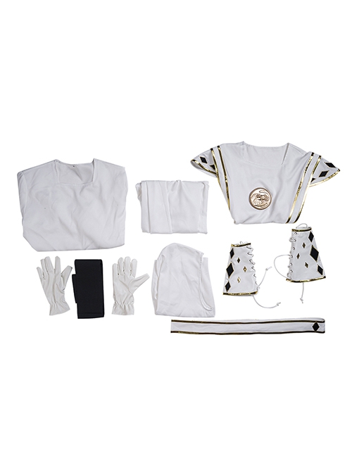 Mighty Morphin Power Rangers Halloween Cosplay White Ranger Tommy Oliver Edition Costume Set Without Shoes