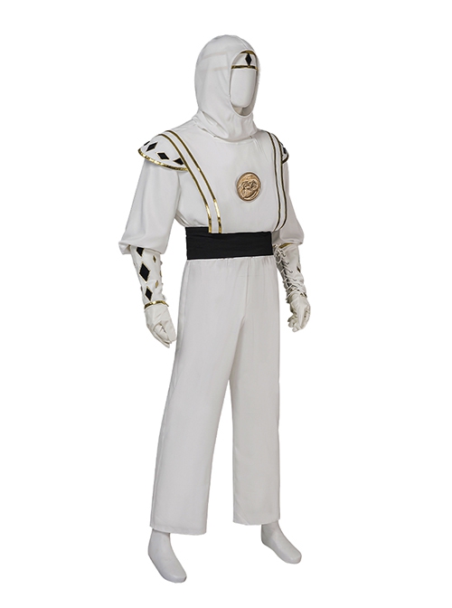 Mighty Morphin Power Rangers Halloween Cosplay White Ranger Tommy Oliver Edition Costume Set Without Shoes