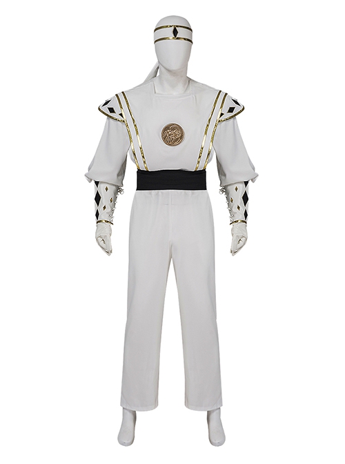Mighty Morphin Power Rangers Halloween Cosplay White Ranger Tommy Oliver Edition Costume Set Without Shoes