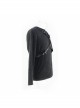 Punk Style Old Fashioned Asymmetric Leather Metal Rivet Shoulder Pads Black Fake Two Piece Long Sleeved T-Shirt