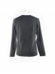 Punk Style Old Fashioned Asymmetric Leather Metal Rivet Shoulder Pads Black Fake Two Piece Long Sleeved T-Shirt