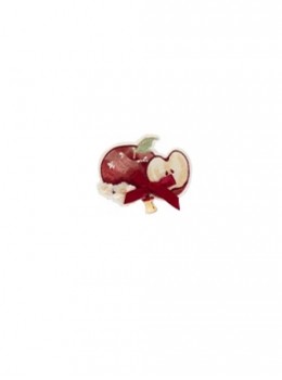 Apple Orchard Series Botanical Gardens Sweet Lolita Exquisite Red Apple Embroidered Bowknot Brooch