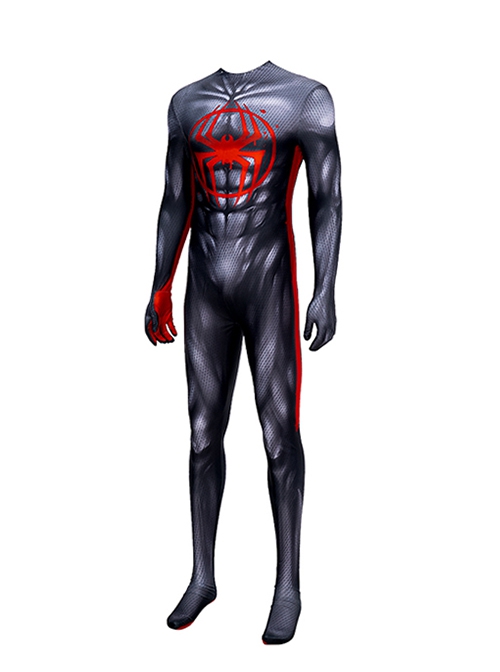Animated Film Spider-Man Across The Spider-Verse Halloween Cosplay Black Battle Suit Costume Bodysuit
