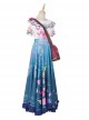 Encanto Halloween Cosplay Mirabel Cute Printing Blue Long Skirt Suit Costume Full Set