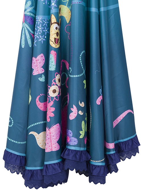 Encanto Halloween Cosplay Mirabel Cute Printing Blue Long Skirt Suit Costume Full Set