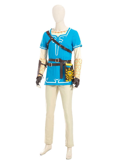 The Legend Of Zelda Halloween Cosplay Link Blue Champion's Tunic Suit Costume Set Without Shoes