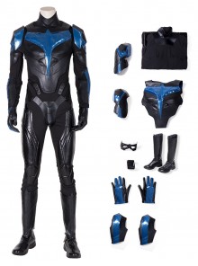 Titans Season 3 Halloween Cosplay Nightwing Dick Grayson Battle Suit Costume Leather Version Full Set