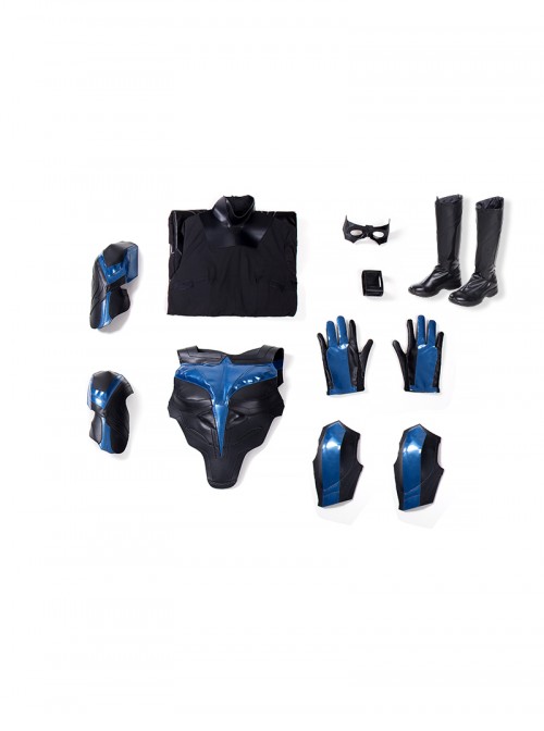 Titans Season 3 Halloween Cosplay Nightwing Dick Grayson Battle Suit Costume Leather Version Full Set